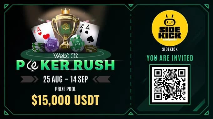 SideKick x LePokerGame WebX Poker Rush Event: Join Now for 15,000 Prize Pool!