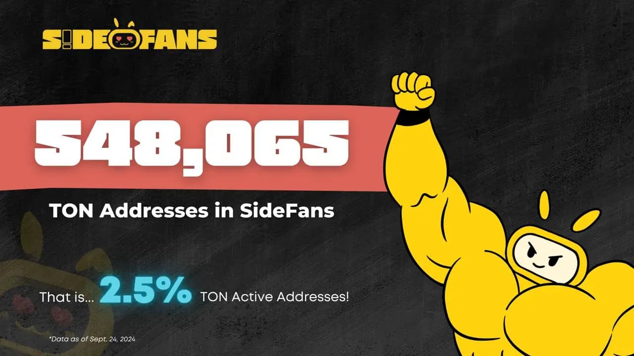 Sidekick Labs Celebrates 500K TON Addresses Milestone on SideFans