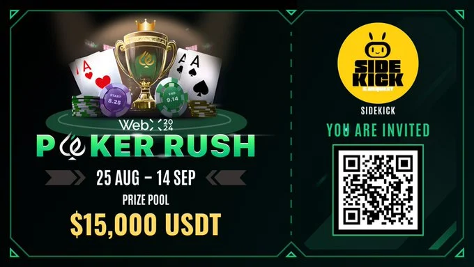 SideKick x LePokerGame WebX Poker Rush Event: Join Now for 15,000 Prize Pool!